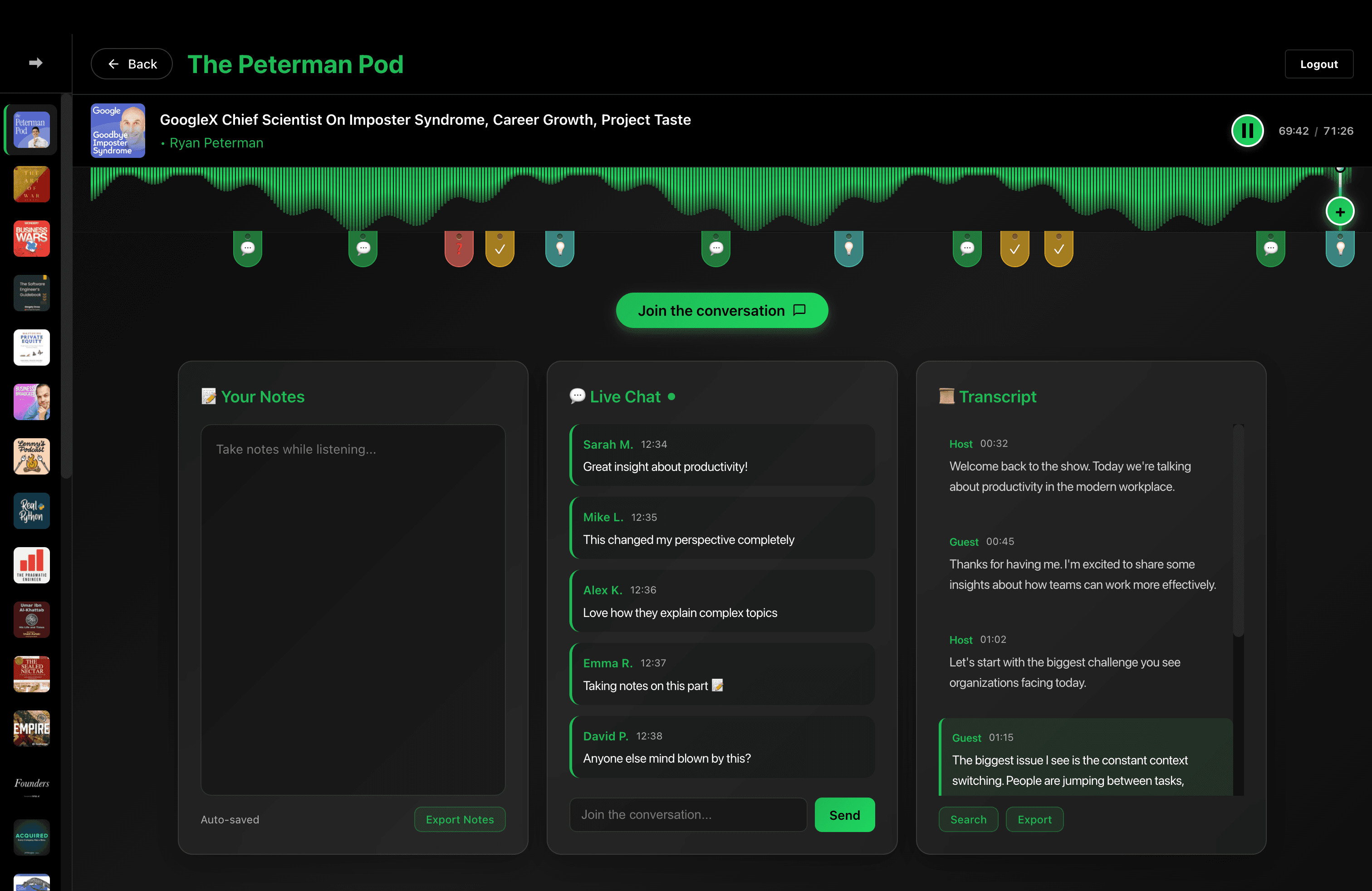 Player interface